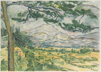 セザンヌ、風景画、大きな松のあるサント＝ヴィクトワール山